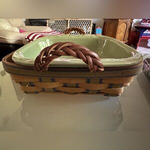 Mint condition Longaberger basket and baking dish with tags.